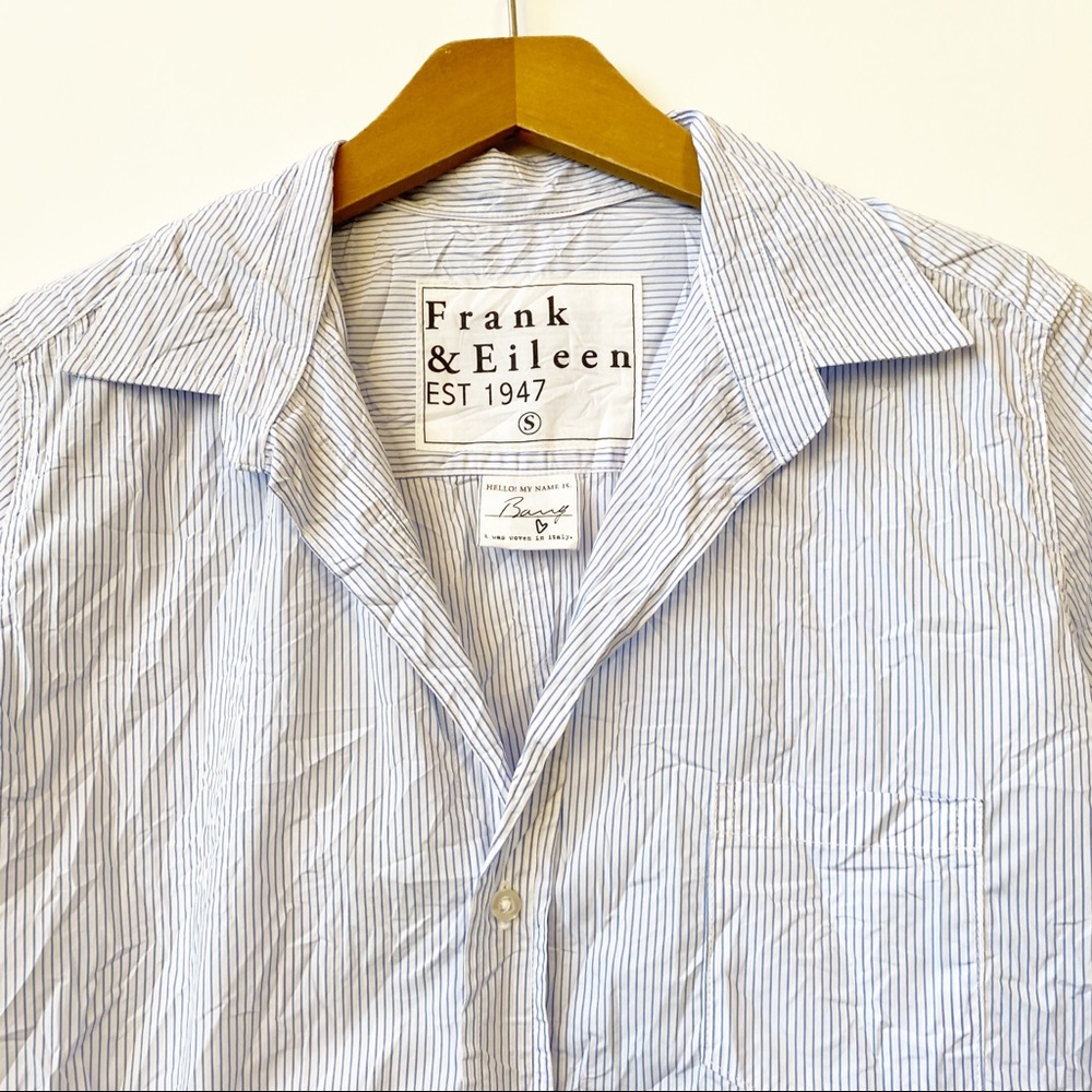 Frank & Eileen Barry Signature Crinkle Button Front Shirt Striped Women's  Small - Picture 2 of 9